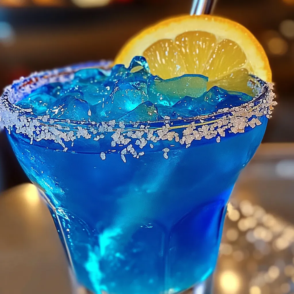 The Electric Smurf Vibrant Blue Cocktail with Citrus and Berry Infusion - tertiary view